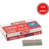 Bigpoint Zımba Teli 1000 Adet 24/6 - 26/6, 10 Adet, Zımba ile Uyumlu - Gri - 24/6-26/6