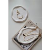 BigSale Bulut Görünümlü Yuvarlak Ve Oval 2li Dekoratif Tabak | Beyaz