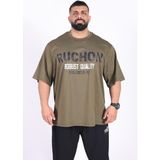 Bigsize - R.r. Quality 2805 Erkek Geniş Kalıp Sporcu Tişört - Fitness & Spor Giyim - Rahat Pamuklu Kumaş - 2XL - Yeşil