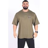 Bigsize - Tshirt Bodybuilding Co. Erkek Geniş Kalıp Sporcu Tişört - Fitness & Spor Giyim - Rahat Pamuklu Kumaş - Yeşil