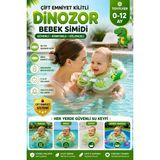 Bigstoy Bebek Boyun Simidi Çift Emniyet Kilitli Dinosaur Yüzme Simidi, Anti-Panik Bebek Havuz & Deniz Simidi (Yeşil)