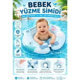 Bigstoy Bebek Boyun Yüzme Simidi Bas Şişir Pratik 0-1 Yaş Çift Emniyet Kilitli Mavi Dino Simit