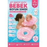 Bigstoy Bebek Yüzme Boyun Simidi - Güvenli Çift Tokalı Bebek Deniz & Havuz Simidi - Pembe Tavşan Figürlü