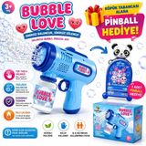 Bigstoy Köpük Tabancası Bubble Gun Işıklı Otomatik Baloncuk Oyuncağı + Hediye Pinball Oyunu NHN84+MAVIKOPUK