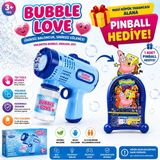 Bigstoy Köpük Tabancası Bubble Gun Işıklı Otomatik Baloncuk Oyuncağı + Hediye Pinball Oyunu NHN84SB+MAVIKOPÜK
