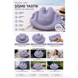 BigsToy Seyahat Yastığı Boyun Bel Destek Yastığı Kendinden Şişme Katlanabilir Uçak Araba Ofis Kamp ZT009