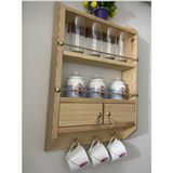 Bigwoodworkers Ahşap Ipli Terek Baharatlık Çam Ağacı Malzemeden Klasik Tasarım 60x36 cm Derinlik 8,5 cm