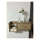 BİGWOODWORKERS Masif Ahşap Duvar Çekmeceli Raf