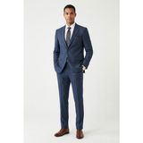Bihan Store Erkek 4 Drop Ekose Çizgi Nokta Desenli Ceket Pantolon Takım Elbise - Mavi - 52