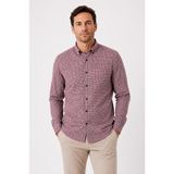 Bihan Store Erkek Uzun Kol Klasik Çizgili Gömlek - NKU33 - Bordo - 2XL