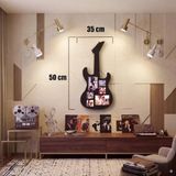 BiiShe Mey İthalat® Modern Rock Serisi: Siyah Lazer Kesim Gitar Figürlü Çoklu Anı Çerçevesi
