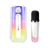 BiiShe Mey İthalat® Pluse 7 Mikrofonlu RGB Kablosuz Hoparlör - Beyaz