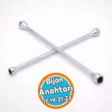 Bijon Anahtarı 4’Lü Ağızlı 17X19x21x23 Oto Teker Lastik Sökme Çelik Tamir El Aleti Dayanıklı Kullanım