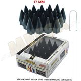 Bijon Kapağı Mefsa Sivri 17.mm Siyah 20 Li Set