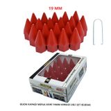 Bijon Kapağı Sivri 19 Mm Kırmızı 20 Li Set