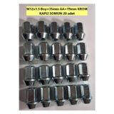 Bijon Somunu M12x1.5 (kafa) Aa=19mm Boy 35mm Krom Kaplama, Takım=20 Adet