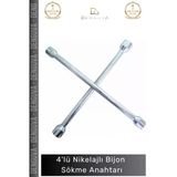 #Bijonanahtarı Istavroz Çelik 17 19 21 22 Mm Dayanıklı Oto Lastik Ekipmanı 4'Lü Nikelajlı Bijon Sökme Anahtarı