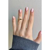Bijou Luz Gold Oval Ortası Taşlı Serçe Parmak / Eklem Ayarlanabilir Yüzük