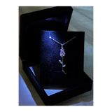 bijoux uniques ışıklı kutuda yeni yıl&sevgililer günü hediyesi çelik lale kolye