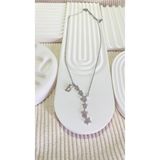 bijoux uniques Kayan Yıldız D Harfli Çelik Kolye