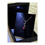 bijoux uniques Özel hediyelik ışıklı kutuda kırmızı gül çelik gümüş kaplama kolye