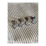 bijoux uniques özel seri kalp&yıldız&ay&yonca taşlı 4lü çelik italyan charm