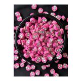 Bijumix Aksesuar 25 Adet 10 mm Pembe Tavşan Figürlü Polimer Kil Fimo Boncuk Takı Bileklik Kolye Yapımı