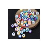 Bijumix Aksesuar 25 Adet 10mm Polimer Kil Fimo Karışık Renkli Nazar Boncuk Figürlü Boncuk Takı Yapımı Malzemesi