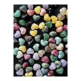 Bijumix Aksesuar 35 Adet 10x13 mm Karışık Renk Kalp Boncuk – Akrilik Plastik Doğal Taş Görünümlü Takı Boncuğu