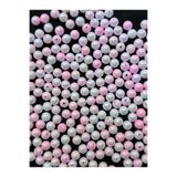 Bijumix Aksesuar 50 Adet 8 mm Ebruli Pembe Beyaz Janjanlı Boncuk – Işıltılı Akrilik Plastik Takı Yapım Boncuğu