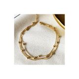 Bijustore Altın Kaplama Dorika Zincir Choker Kadın Halhal BS3401