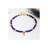 Bijustore Altın Kaplama & Mor Boncuk & Anahtar Figürlü Kadın Halhal BS3922