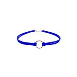 BijuStore Parlament Mavi Kadın Süet Round Choker