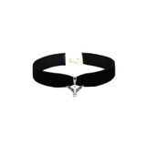 Bijustore Siyah Renk Kadife Kadın Albatros Kuşu Choker Tasma Kolye