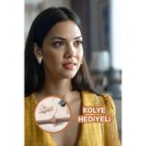 Bijuty Masumiyet Füsun Küpesi - ÇELİK KOLYE HEDİYELİ - Masumiyet Müzesi Kelebek Küpe ve Kolye Set