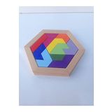Bikamode Ahşap Altıgen Tangram Renkli
