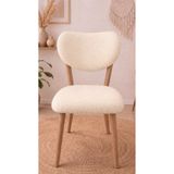 Bikaya Home Elma Desenli Jakarlı Sandalye Kılıfı | 2’li Set | Likralı ve Lastikli | Modern Bohem Tasarım