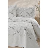 Bikaya Home Renkli Nakışlı Çift Kişilik Kadife Yatak Örtüsü Seti | 250x260 cm | Soft ve Zarif Tasarım | Zamansız Şıklık
