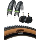 Bike Sky Obor 27.5 x 2.10 Amber Yanak Zırhlı Dış ve Iç Lastik Seti - 3mm Zırhlı ( 2 Adet Dış Lastik 2 Ad - Kahverengi