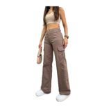 BİKELİFE Açık Yeşil Kargo Cepli Likralı Yüksek Bel Wide Leg Pantolon-1