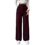 Bikelife Likralı Palazzo Salaş Geniş Paça Pantolon, 2XL, BKL0000010126, Bordo, Kadın
