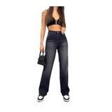 Bikelife Soluk Efekt Vintage Yüksek Bel Wide Leg Jeans, 42, BKL0000010152, siyah, Kadın