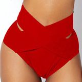 Bikini Alt Yeniz Sezon Yüksek Bel Bikini Altı - Kırmızı - 34