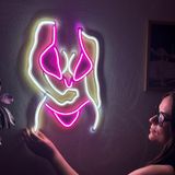 Bikini Kız Neon Duvar Sanatı, Neon Duvar Dekoru, Kız Neon Duvar Tabelası, Lady Neon tabela, Mancave Led Tabela, Yatak Odası Neon Dekoru, Neon Schild, Kadın Vücudu Neon Tabela (Uzaktan Kumandalı)