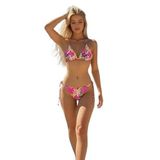 Bikini Takımı, Üçgen Üst, Bağlamalı Alt, Çok Renkli Desenli, Plaj ve Havuz (çok renkli, l)