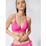 Bikini Üstü Bralet Çapraz Askılı Kaplı Dokulu
