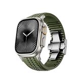 Bikordon Apple Watch Ultra Uyumlu Aqualink Vanguard Gray Yeşil Akıllı Saat Kordon