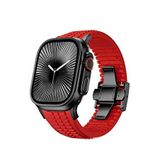 Bikordon Apple Watch Ultra Uyumlu Heat Black Aqualink Kırmızı Akıllı Saat Kordon