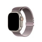 Bikordon Apple Watch Ultra Uyumlu Kalın Örgü Milano Loop Pembe Akıllı Saat Kordon