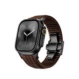 Bikordon Apple Watch Ultra Uyumlu Mocha Black Aqualink Bordo Akıllı Saat Kordon